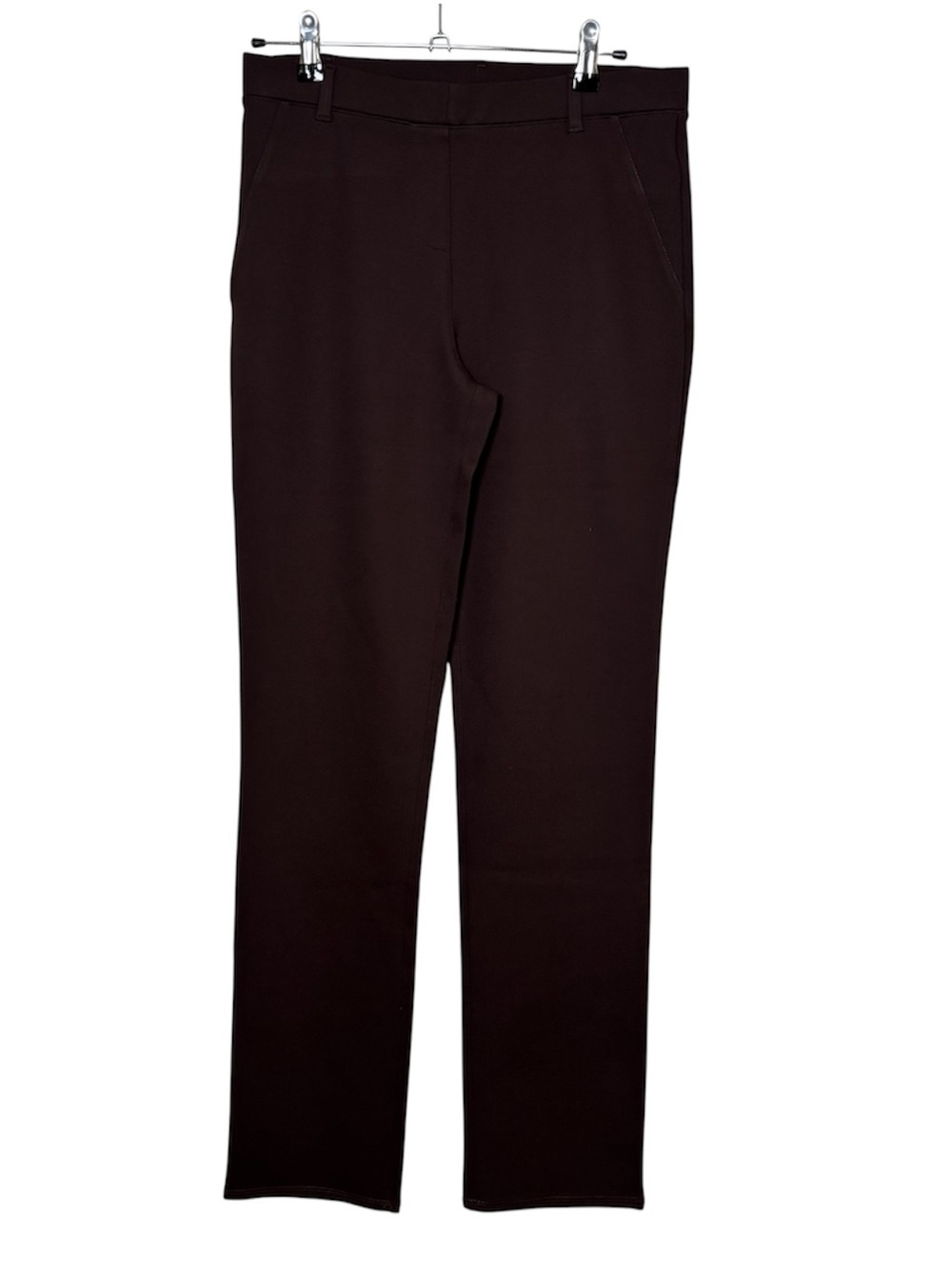 Quince Ultra-Stretch Ponte Straight Leg Pants Medium Brown Espresso Classic NEW
